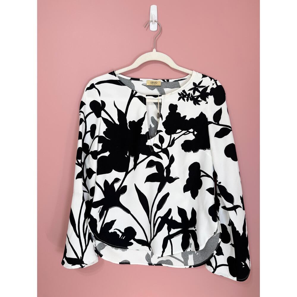 Liu Jo Milano Black and White Printed Blouse Size XS